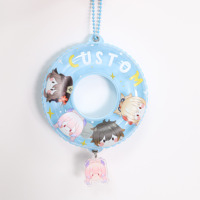Anneau de natation personnalisé porte-clés pendentif de sac mini anneau de natation gonflable pendentif porte-clés