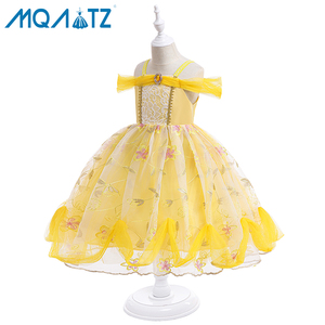 Vestido de princesa amarillo para niñas, disfraces para fiesta de Halloween, disfraces de Cosplay para niñas, vestidos de princesa para carnaval - Product Image 3