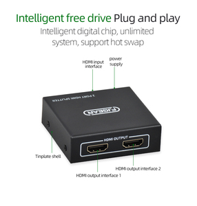 FJGEAR-Divisor MINI HDMI 1x2, 1 entrada y 2 salidas portátil para 4K 30Hz, compacto, plug and play, ahorra espacio, simplifica la configuración - Product Image 2