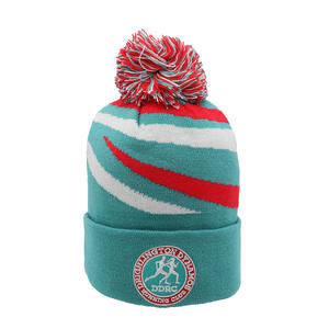 Gorro de Punto Acrílico 100% para Adultos y Niños, Estilo Casual, con Logotipo Bordado y Pompón, Multicolor, OEM - Product Image 6