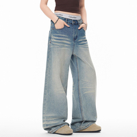 Jeans Américains à Jambes Larges - Design Ondulé Rétro - Pantalon Ample Style Urbain Robuste et Cool - Jeans Homme de Haute Qualité Designer