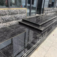 Grande dalle de granit noir poli 100% naturel, design moderne, écologique, pierre décorative pour extérieur
