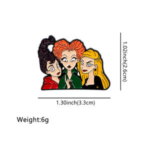 Pin de Solapa de Metal Esmaltado de las Brujas Sanderson de Halloween, Precio de Fábrica, También Pin de Solapa de Metal Esmaltado de las Brujas Locas, para Regalos y Broches Relacionados con la Película - Product Image 4