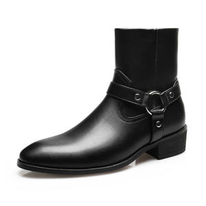 Botas de Moda para Hombre Impermeables y Antideslizantes - Botas de Tobillo Estilo Romano/CHELSEA de Estilo Italiano con Parte Superior de PU y Suela de Goma - Product Image 2