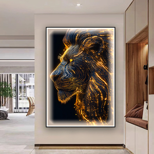 <span class=keywords><strong>Peinture</strong></span> décorative animale de luxe légère léopard d'or noir led <span class=keywords><strong>peinture</strong></span> murale lumineuse couloir atmosphère de haute qualité <span class=keywords><strong>peinture</strong></span> en cristal - Product Image 2
