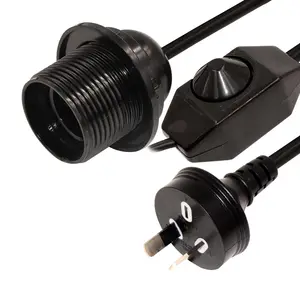 0.75MM SAA Approval Australia 2 pin Power Plug 303 Dimmer Switch E14 Socket Electric Extension Cable