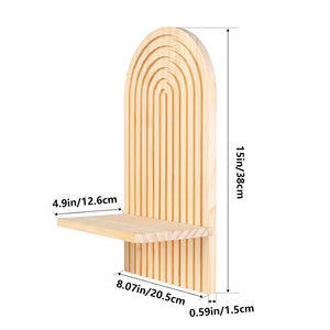 Support mural en bois flottant de Bohème 2 pièces pour la décoration de la maison pour la chambre d'enfant Salon-Étagère murale pour livres Bougies - Product Image 6