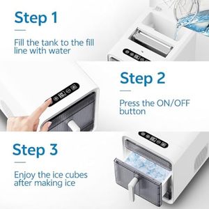 Máquina de Hielo de 1.5 L con Función de Limpieza, Máquina de Hielo Pequeña para Uso Doméstico, Producción Rápida de Hielo en 5 <span class=keywords><strong>Minutos</strong></span>, Ideal para Reuniones y Campamentos - Product Image 4