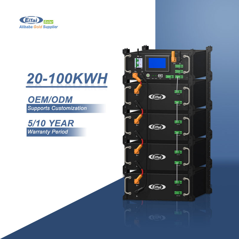 Eitai High Voltage BMS Portable Power Station 6000 Cycle 51.2V 100Ah Stackable 30Kwh 35Kwh 40Kwh Lifepo4 Lithium Battery