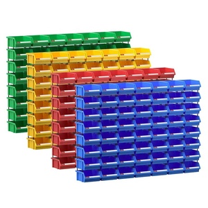 Industrial Injection Molded PE Plastic <strong>Square</strong> Detachable Stackable Storage <strong>Bin</strong> for Bolts Nuts &amp; Small Parts-Eco-Friendly Design - Product Image 1
