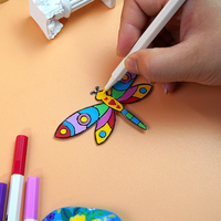Kit de création de libellules attrape-soleil DIY pour enfants – Marqueurs acryliques pour dessin et loisirs créatifs – Décoration de fenêtre et cadeaux