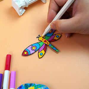 Kit de création de libellules attrape-soleil DIY pour enfants – Marqueurs acryliques pour <span class=keywords><strong>dessin</strong></span> et loisirs créatifs – Décoration de fenêtre et cadeaux - Product Image 3