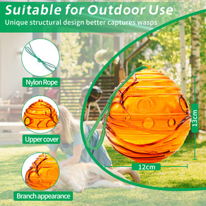 Trampa Reutilizable de Plástico para Avispas, Atrapador de Abejas Colgante para Exteriores, No Tóxico, Eliminador de Avispones y Hornetas para Control de Plagas en Jardín y Granja - Product Image 3