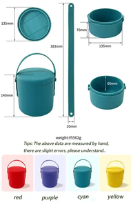 LA Reusable Stackable Dishwasher Safe Silicone Bowls Free Food Storage Containers Silicone Bento Box for Lunch Snack - Product Image 2