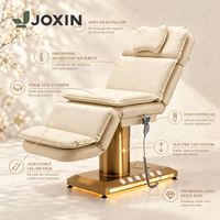 Table de massage électrique moderne beige à 3 moteurs, réglable en hauteur, en PU, avec mousse à mémoire de forme, mobilier de salon pour spa