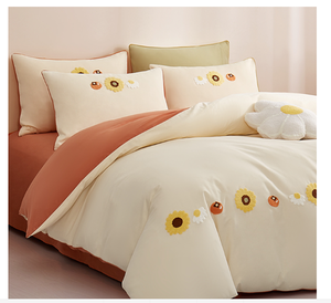 Haute qualité confortable doux fleur motif broderie <span class=keywords><strong>Anti</strong></span>-acariens housse de <span class=keywords><strong>couette</strong></span> ensembles literie pour un usage domestique - Product Image 3