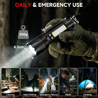 Linterna Táctica LED de Alta Potencia, Largo Alcance, Zoom Ajustable, Impermeable, Recargable, Portátil, para Emergencias al Aire Libre