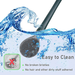 <span class=keywords><strong>Brosse</strong></span> de nettoyage de toilettes murale en silicone <span class=keywords><strong>moderne</strong></span> <span class=keywords><strong>et</strong></span> <span class=keywords><strong>hygiénique</strong></span> avec long manche <span class=keywords><strong>et</strong></span> support – Accessoires de nettoyage pour salle de bain - Product Image 3
