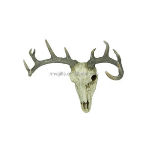 قرون الغزلان الراتنج اليدوية العتيقة الجمجمة ريفي شنقا هيكل عظمي الغزلان رئيس الجدار ديكور للمنزل الفن هدايا لديكور عيد الميلاد - Product Image 2