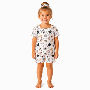 Pijama Infantil de Bambu Manga Curta e Calça Curta, Conjunto Macio e Confortável para Meninas 0-8 Anos - Product Image 2