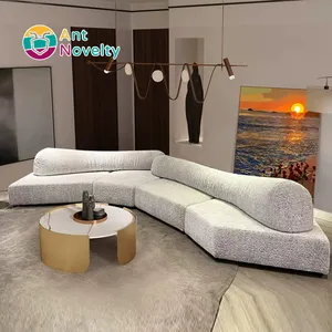 AntNoveltyItalian Modern Apartment Modular Living Room Sofa Furniture Creative Curved Technology Cloth Sofa