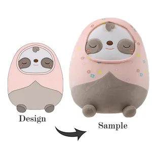 Cartoon Sloth Design Price Custom Shape Soft Animal Pillow Plush Hand Warmer Pillow