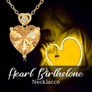Collar Personalizado de Oro de 14K con Citrino en Forma de Corazón de 3CT, Piedra de Nacimiento de Noviembre, para Uso Diario, Regalo de Aniversario y Compromiso para Mujer - Product Image 6