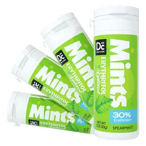 Spearmint Flavor 4 Pack 1 Box Low Calorie DC24 Sugar Free Mints Xylitol Erythritol Mints