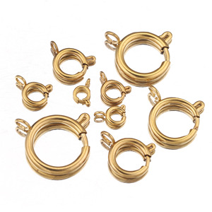 Fermoirs à ressort en acier inoxydable PVD or pour bijoux |   Fermoirs de Verrouillage Imperméables et Durables pour Colliers et Bracelets DIY - Product Image 1