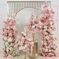 Vente en gros de décoration de mariage en soie artificielle rose de luxe pour événements nuptiaux et toile de fond murale