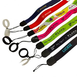 Custom Jacquard Logo Necklace Lanyards Set Polyester Adjustable Hanging Strap with Silicone <b>Ring</b> Anti-Lost Lanyard - Product Image 3