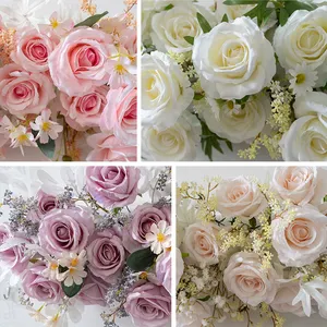 Promise Decorative Runner Table Artificial Flower Row For Wedding Backdrop