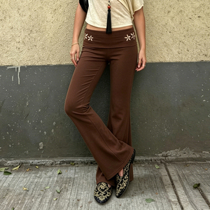 2026 New Women's Low Waist Flared <b>Pants</b> Stretchy Bootcut Yoga Trousers Casual Slim Fit Full Length Wide Leg <b>Pants</b> - Product Image 3