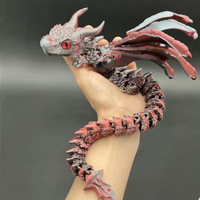 Dragón impreso en 3D de plástico con alas, multiarticulado, flexible, con degradado de color, juguete de dragón de 30 cm y 40 cm