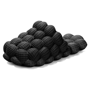 Claquettes à bulles pour hommes et femmes, ultra amusantes, avec semelle épaisse en EVA souple, antidérapantes, style balle de golf, pour spa, avec coussin de massage effet litchi - Product Image 1