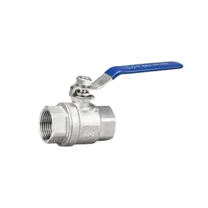 Sanitary Stainless Steel 2 Way 2pc Ball Valve BSP NPT Female CF8 SS304 1000WOG Full Bore 2 Piece Ball Valve