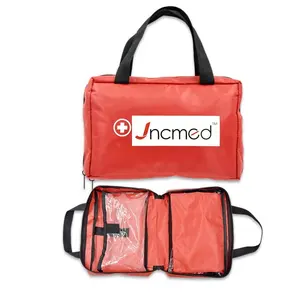 JC208 लाल नायलॉन प्राथमिक चिकित्सा पाउच खाली प्राथमिक चिकित्सा किट बैग