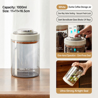 Conteneur de stockage de grains de café pour garde-manger, pot hermétique pour aliments secs, boîte multifonctionnelle en plastique sous vide à pression