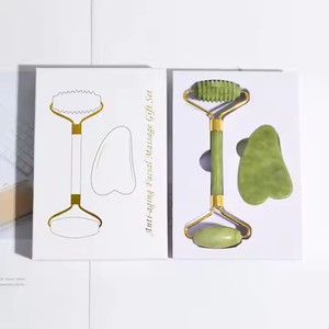 Rouleau facial en jade naturel personnalisé de haute qualité Beauty Spa Gua Sha Tool Massager Jade Roller Set pour le visage et les yeux - Product Image 3