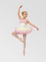 Gaun Tutu Pelangi Anak-anak Tanpa Lengan Kostum Tari Panggung Profesional Leotard Pertunjukan Balerina dalam Bahan Spandex/Nylon
