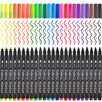 Marqueur de peinture textile DIY, stylo créatif pour tissu, 24 couleurs, pointe pinceau, encre textile, marqueur surligneur en PP