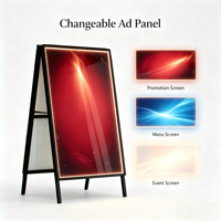 Boîtes lumineuses publicitaires en forme de A, support en aluminium robuste, enseigne rétroéclairée par LED pour stand d'exposition, stand de salon professionnel