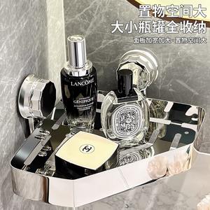 Étagère de salle de bain triangulaire à fixation par ventouse sans perçage avec barre porte-serviettes, support mural d'angle 50x30cm, design métallique durable - Product Image 5