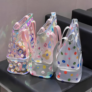 Bolsa <span class=keywords><strong>de</strong></span> Deporte Transparente <span class=keywords><strong>de</strong></span> PVC con Logotipo Personalizado para Mujer, Impermeable, para Gimnasio, Fin <span class=keywords><strong>de</strong></span> Semana, Viajes Cortos, Yoga y Baile - Product Image 1