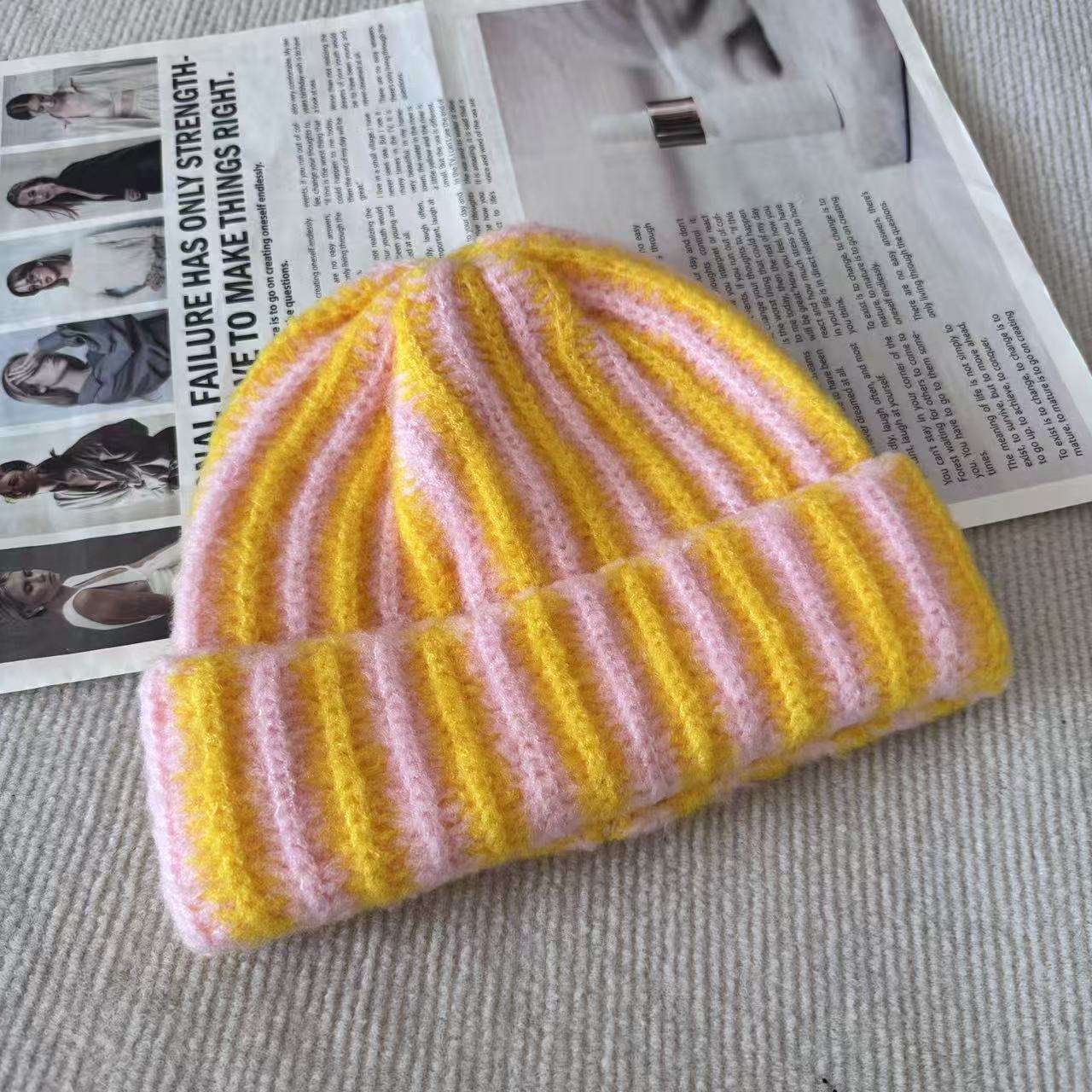 Dopamine color beanie-yellow