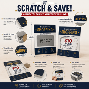 Cartes à gratter personnalisées : Économies instantanées, cartes promotionnelles pour centres commerciaux et magasins de détail - Product Image 3