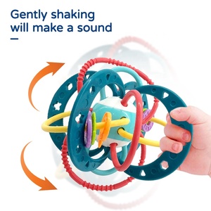 Jouets à mâcher pour bébés de 6 à 12 mois, jouets de dentition suspendus, boule de hochet en Silicone, morsure, boule de préhension - Product Image 5