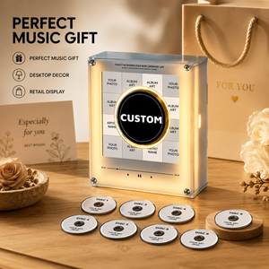 Nouveauté : Aimant de réfrigérateur personnalisé NFC avec lecteur CD et 9 CD intégrés, veilleuse décorative pour la maison avec fonction rotative, Merch Kpop - Product Image 5