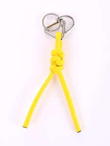 DIY PU cuir corde noeud porte-clés coloré cuir corde tissé voiture porte-clés sac pendentif avec amovible <span class=keywords><strong>Triangle</strong></span> ouvert porte-clés - Product Image 2