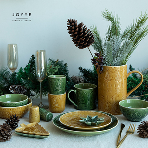 JOYYE Decoración de Mesa de Navidad Personalizada, Plato Pequeño de Cerámica en Forma de Nieve, Plato de Servir Salsa de Aperitivos de Cerámica Vintage - Product Image 6